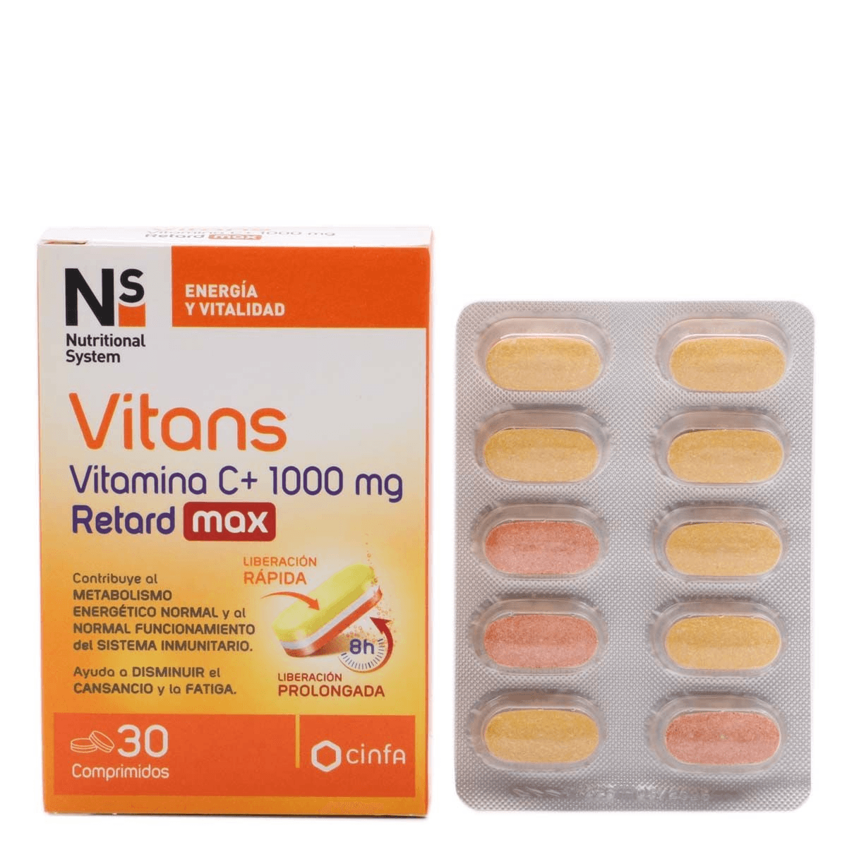 NS Nutritional System Vitans Vitamina C+ 1000mg Retard Max 30 comprimidos